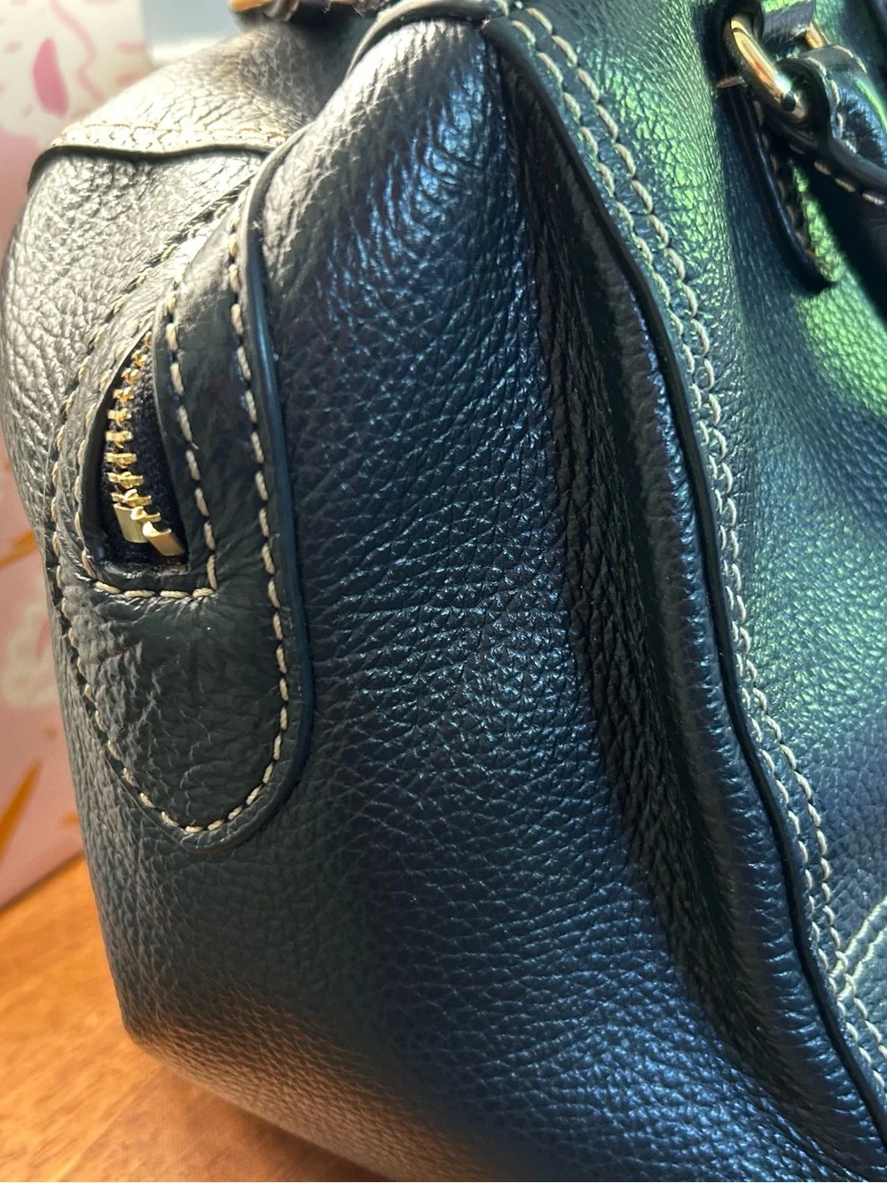 Ralph Lauren black leather satchel
